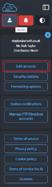 options in svannet menu